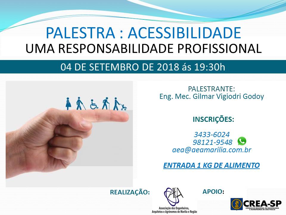 PALESTRA SOBRE ACESSIBILIDADE – DIA 04/09/2018