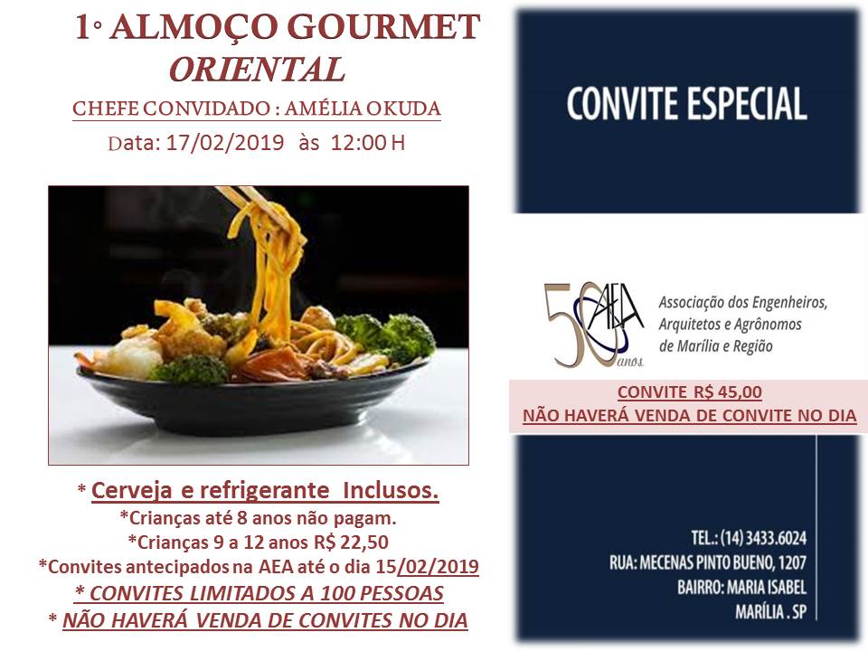 1º Almoço Gourmet Oriental