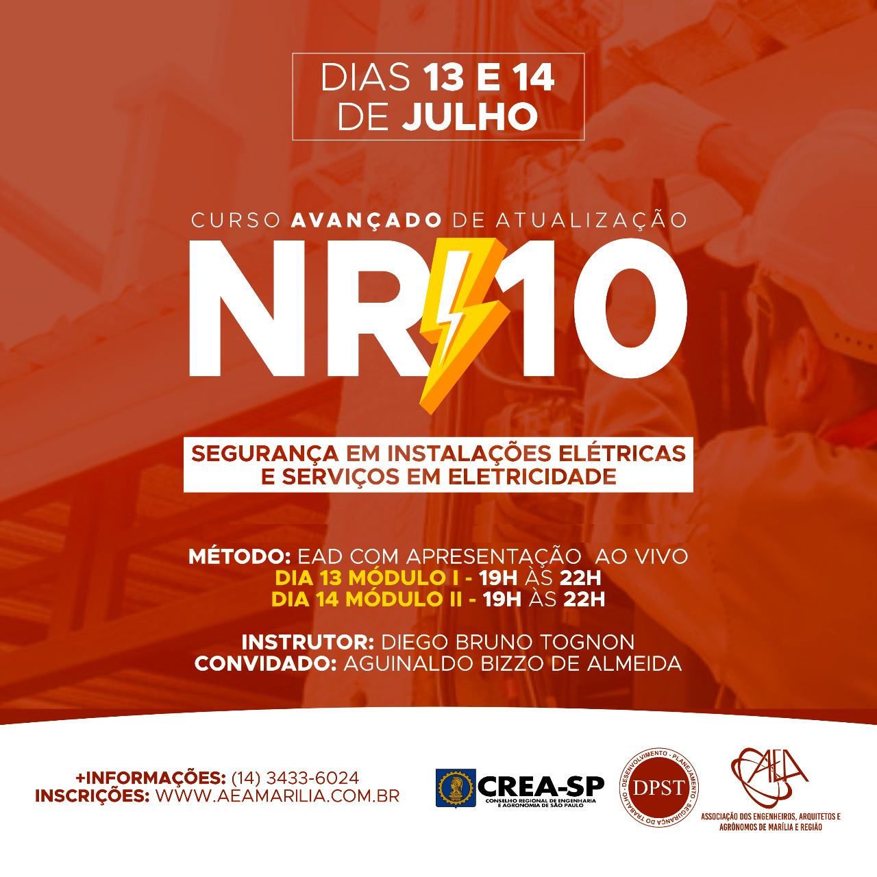 Curso Avançado Online – NR 10 dias 13 e 14/07