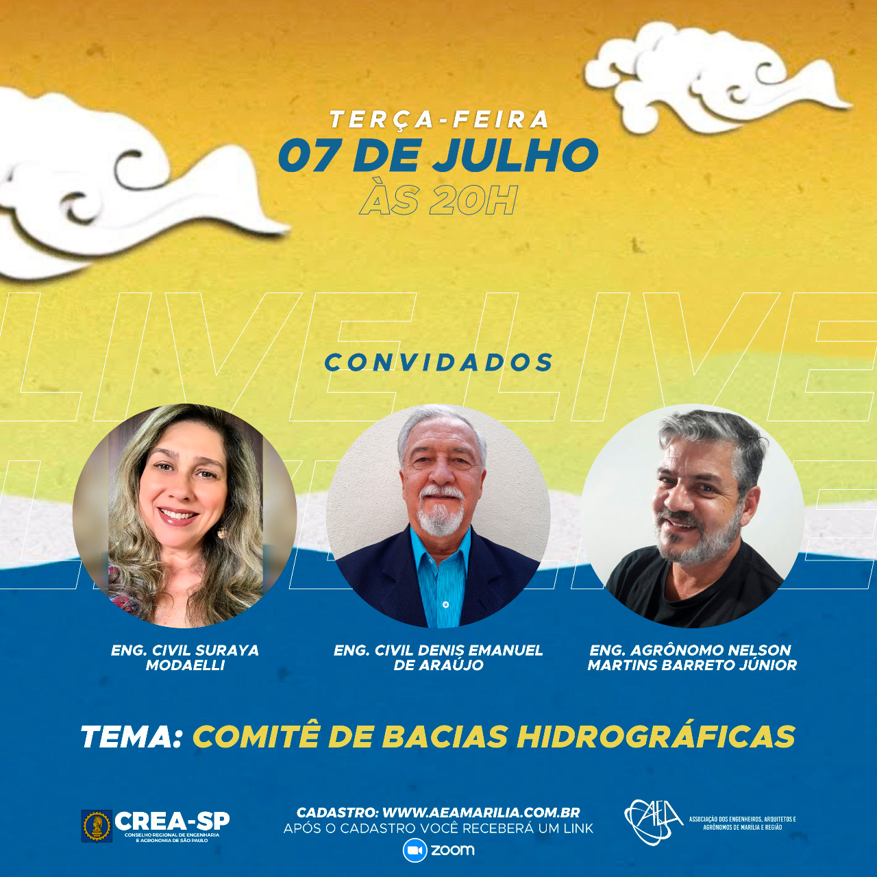 Live – Comitê de Bacias Hidrográficas dia 07/07 às 20h