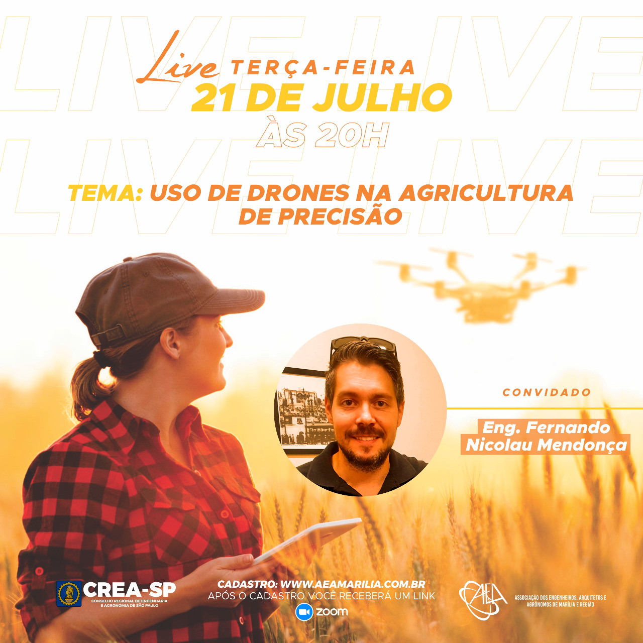 Live – Uso de Drones na Agricultura de Precisão – 21/07 às 20h