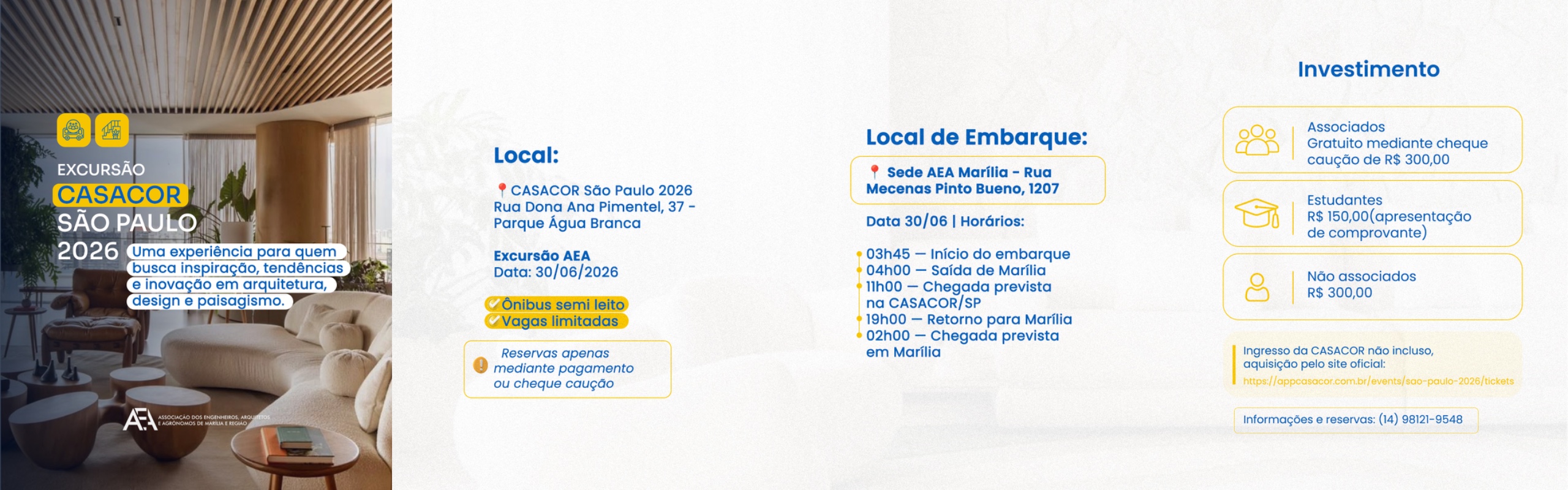AEA Marília organiza visita técnica para a CASACOR São Paulo 2026