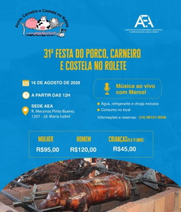 31ª Festa no Rolete da AEA Marília acontece neste domingo, 16 de agosto, e convites ainda continuam à venda