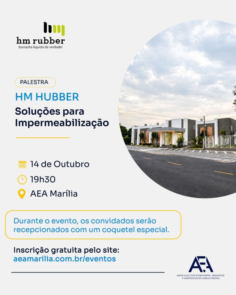 AEA Marília realiza palestra gratuita sobre soluções para impermeabilização dia 14